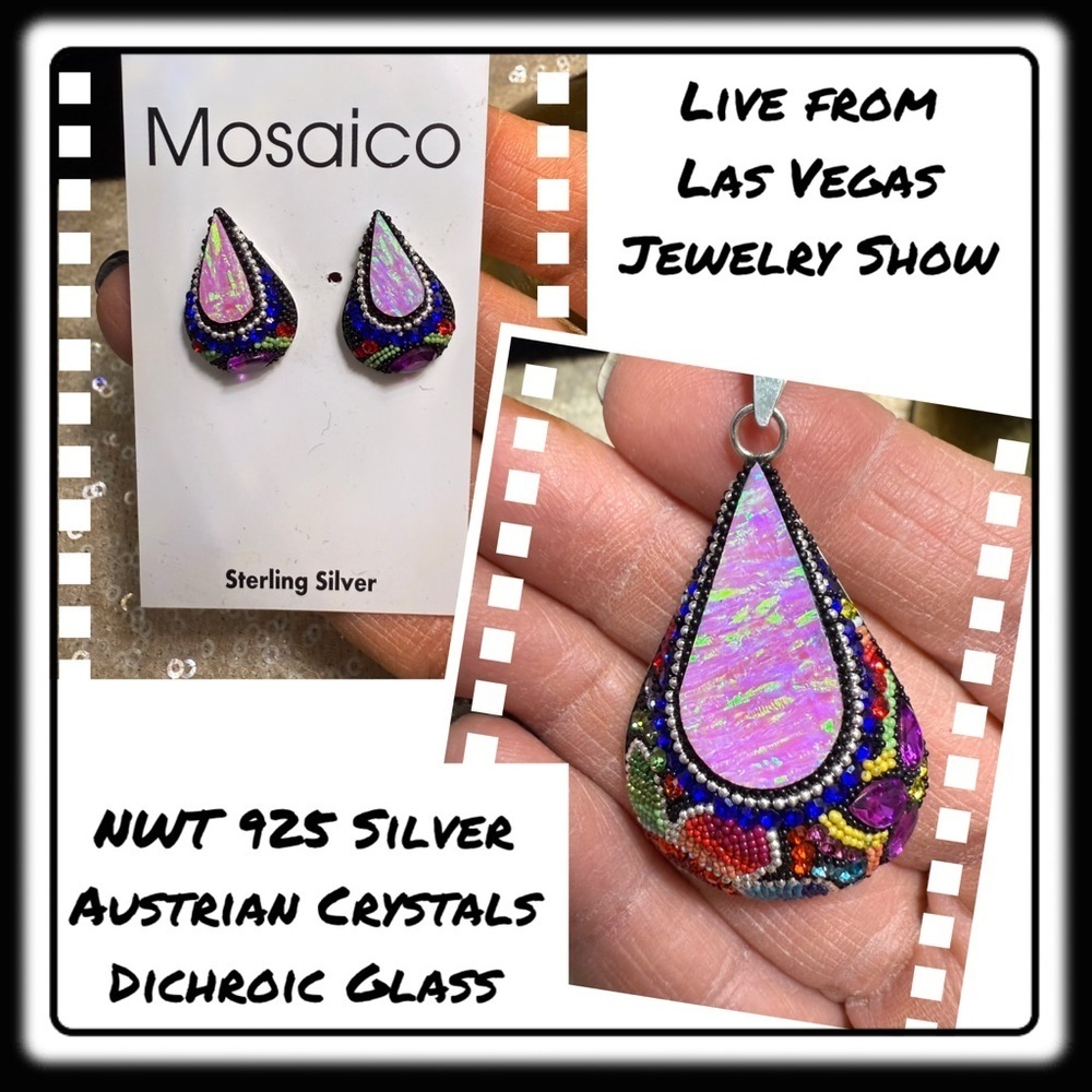 NWT Mosaico Austrian Crystal pendant necklace & earrings 💕💕 new line! 💕💕